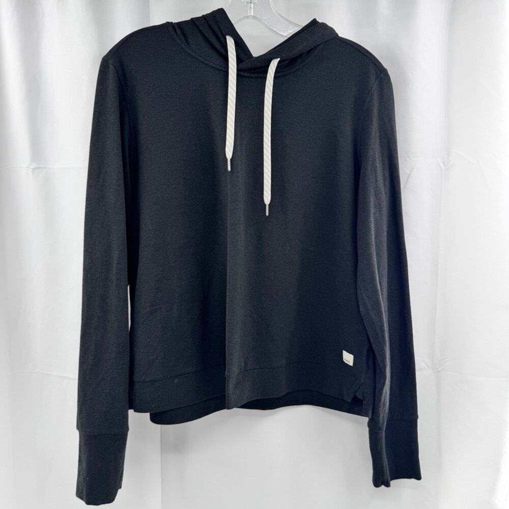 Vuori Halo Essential Hoodie Sz L Black Heather Gray